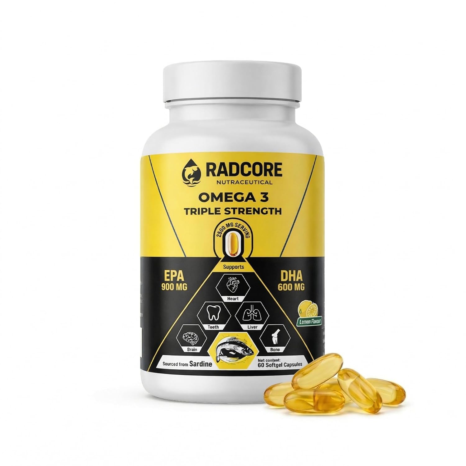 Omega 3 Triple Strength Fish Oil Supplement Lemon Flavour